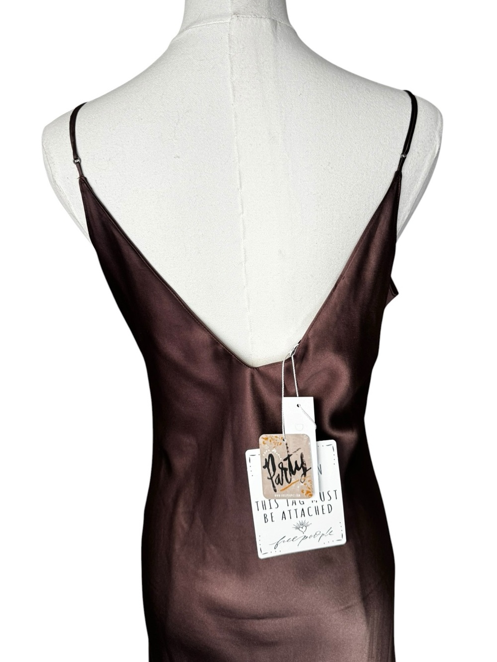 NWT Dannijo Mossy Maxi Slip Dress Dark Brown Medium - Picture 9 of 12